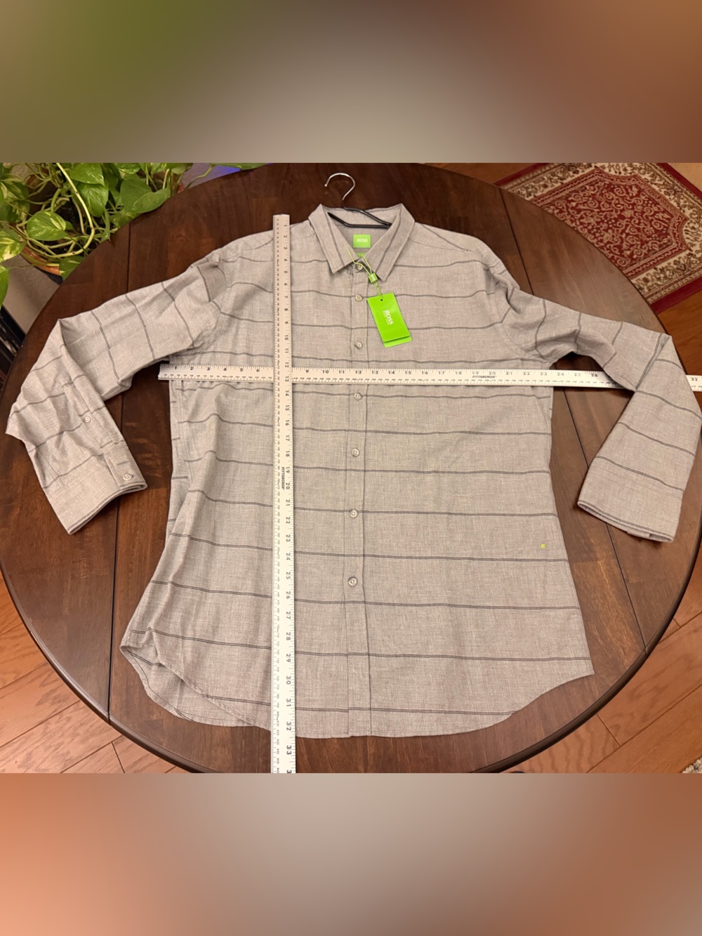 Boss Light Gray Striped Jean Jacket